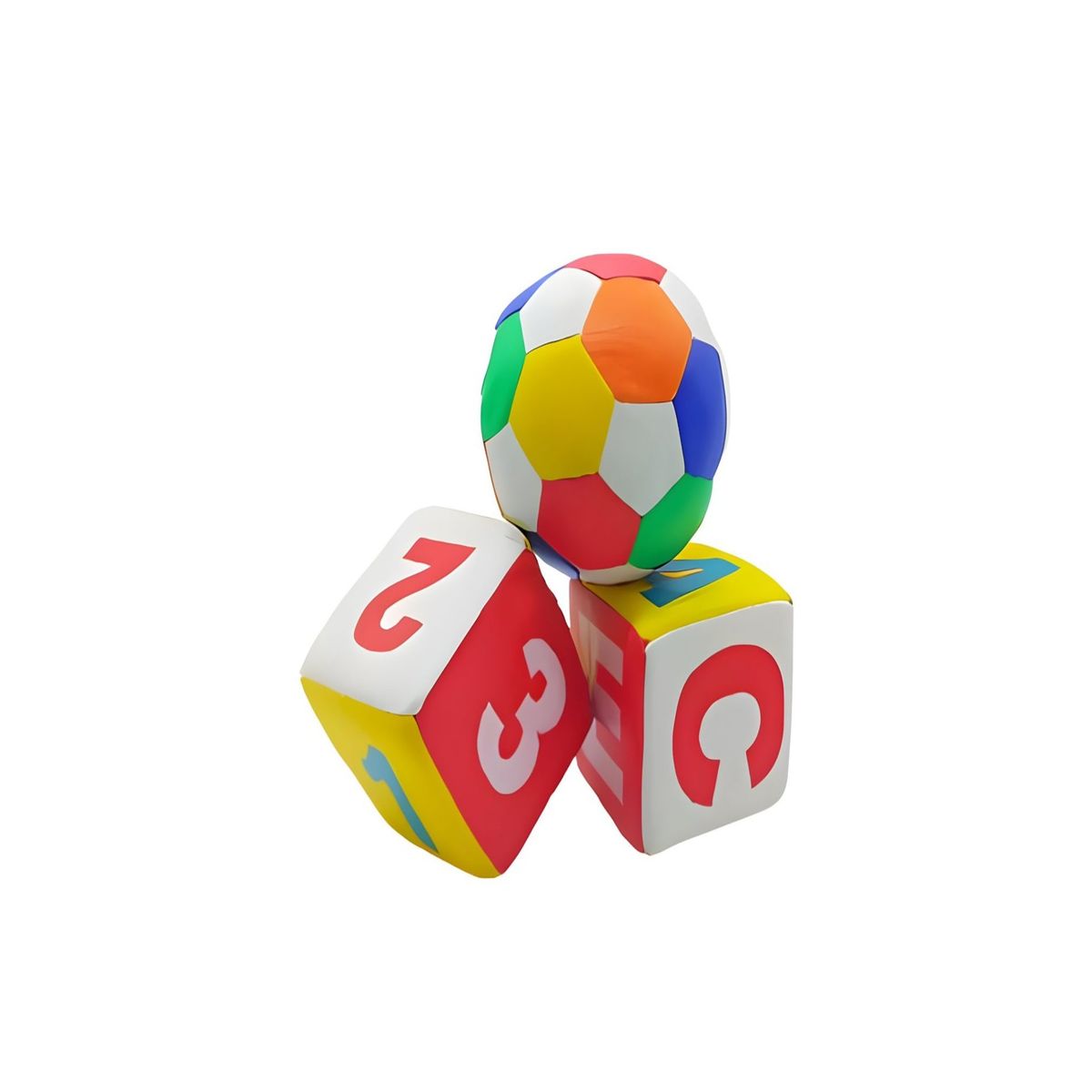 GENERICO - Juguete didáctico Pelota y Dados de Esponja 3 pcs