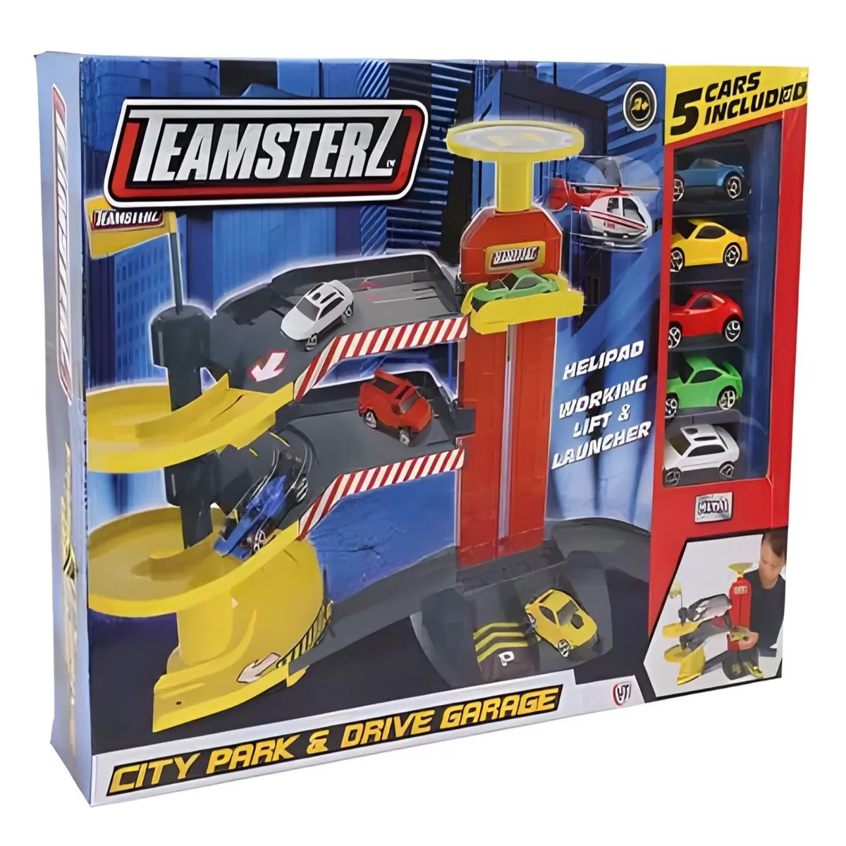 GENERICO - Juguete Garaje de Autos 2 autos más 1 helicóptero 29n3