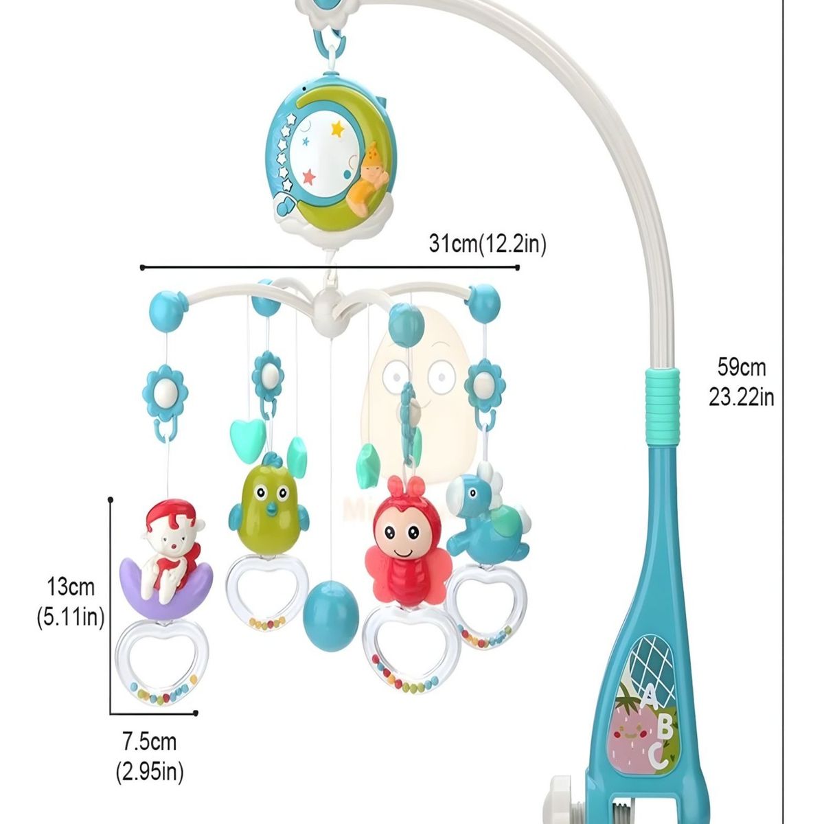 GENERICO - MOVIL Azul cuna bebé MUSICAL con Control y Luz