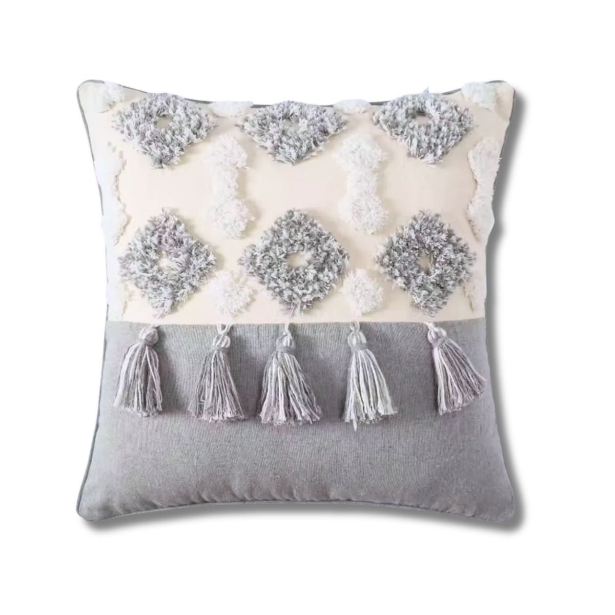 GENERICO - Funda de Cojín Bicolor Boho Chic