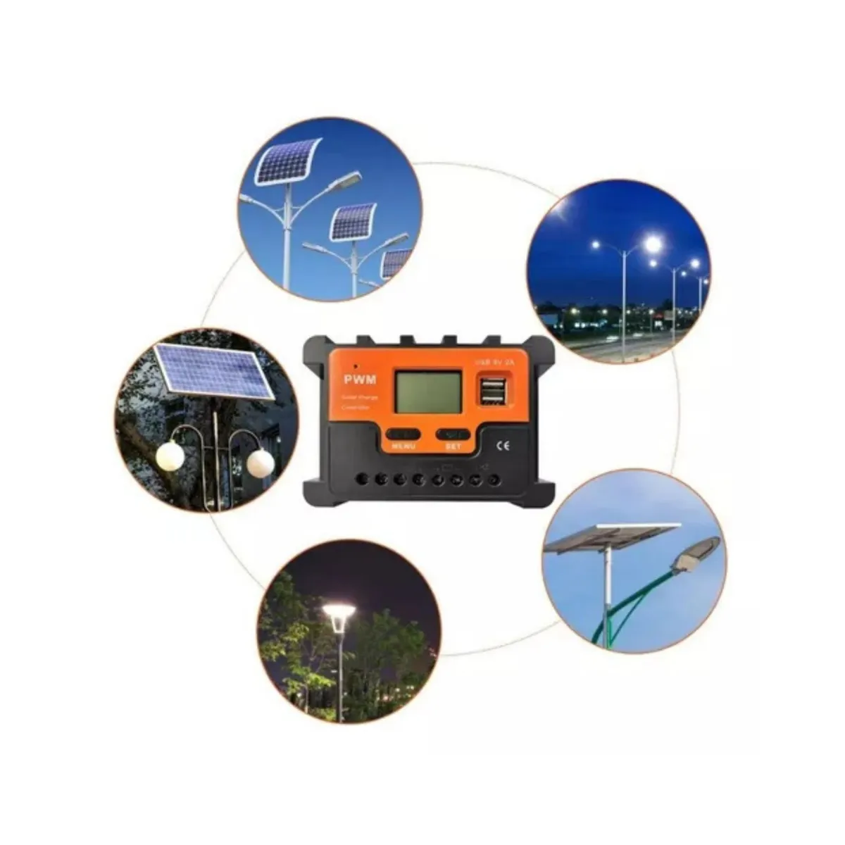 GENERICO - Controlador Regulador Carga Solar Sistema Solar Pantalla Lcd