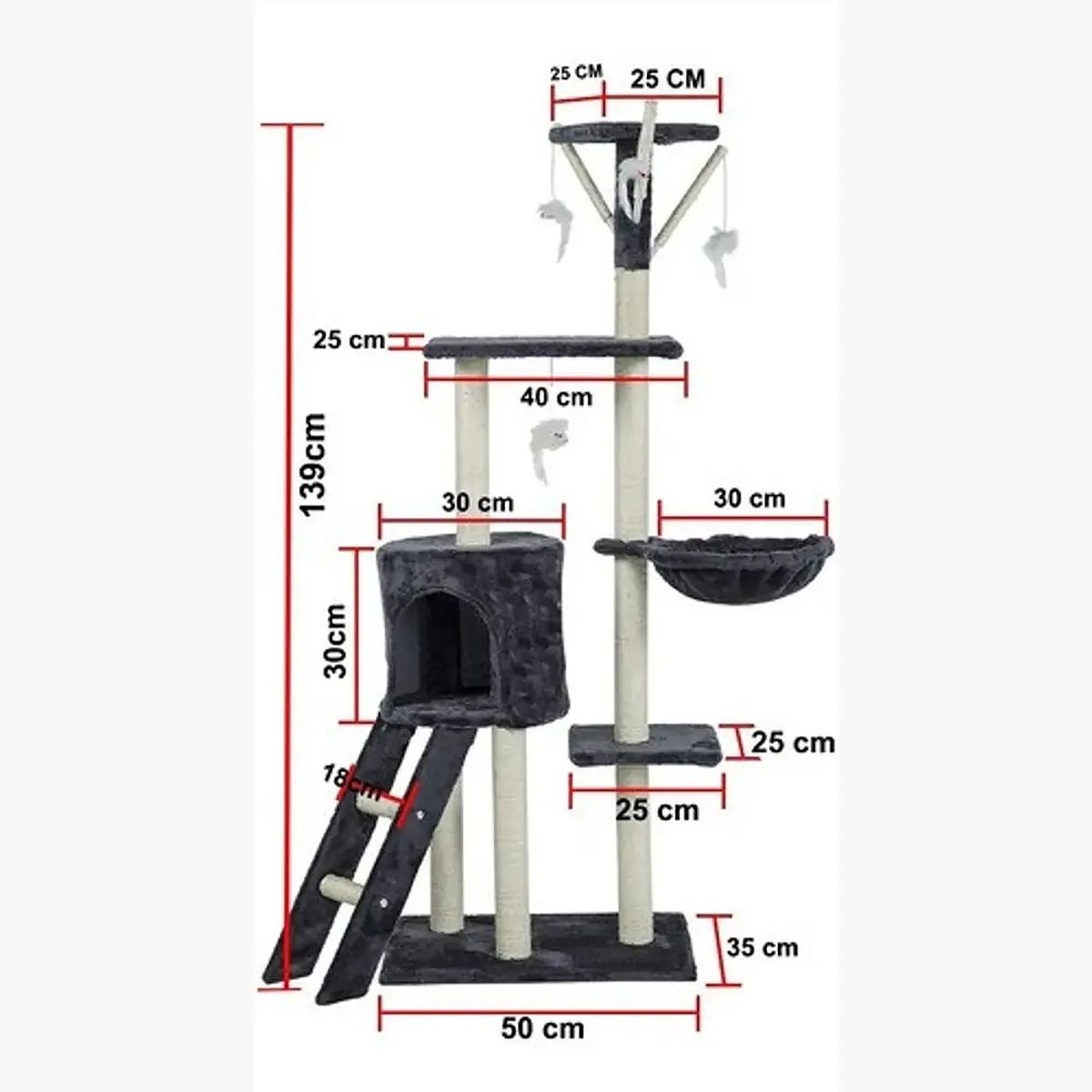 CORI CORI - Rascador Para Gatos Mediano Gris