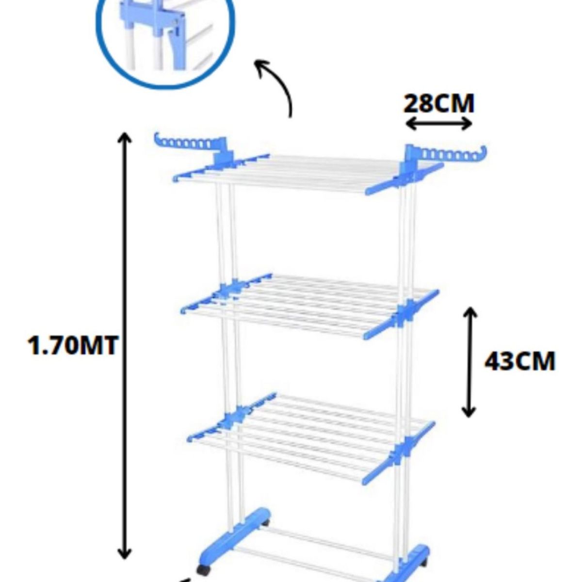 GENERICO - Organizador Tendedero Plegable 3 Niveles Secado