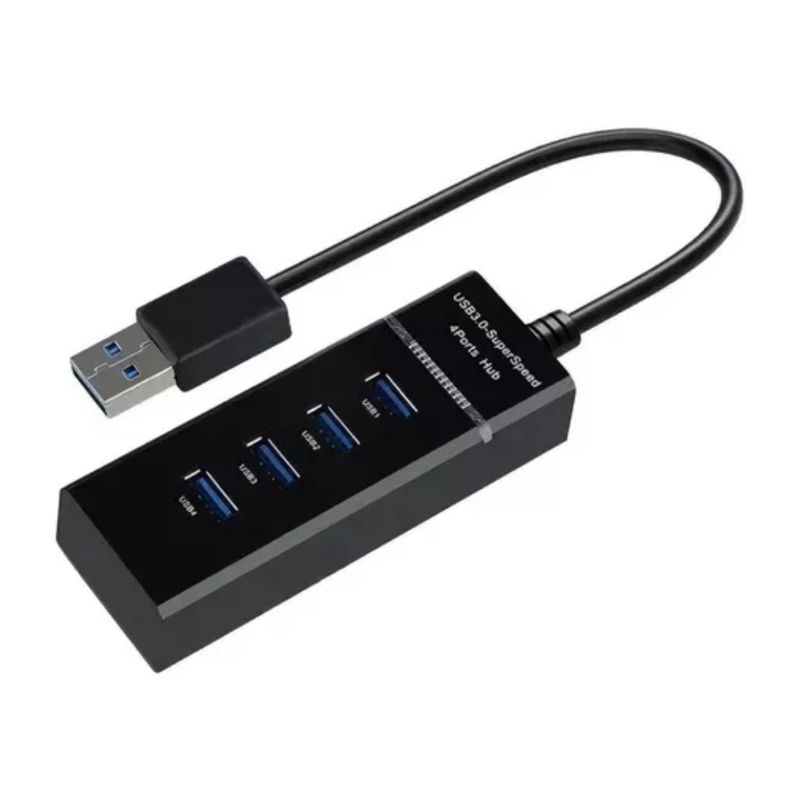 GENERICO - HUB USB 30 4 Puertos Alta Velocidad Indicador LED Negro