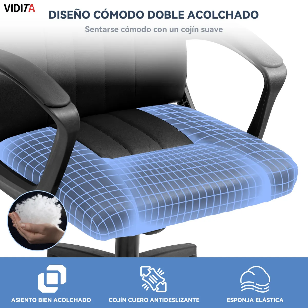 VIDITA - Silla Escritorio Ejecutiva Emilio Plus+ Oficina Ergonomica