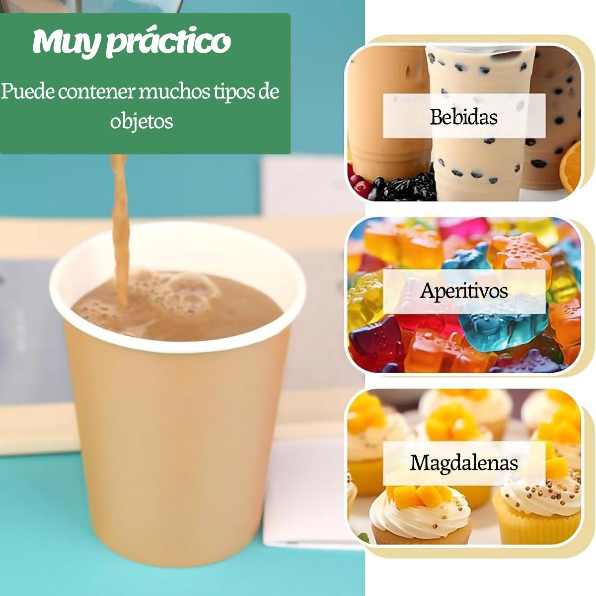 GENERICO - Vasos Desechables 200ml Pack 50 Unidades Para Hogar Fiesta