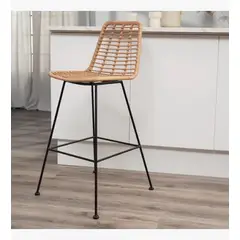 CORI CORI - Taburete Alto de Terraza Rattan Grecia Madera