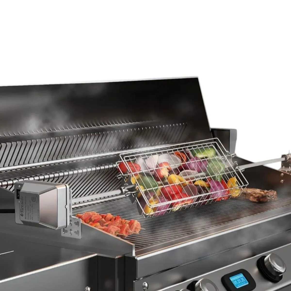 GENERICO - Spiedo 90 cm + rejilla +tenedores