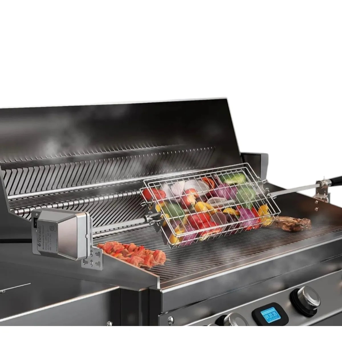 GENERICO - Spiedo 90 cm + rejilla +tenedores