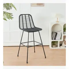 CORI CORI - Taburete Alto de Terraza Rattan Grecia Negro