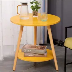 YOMYM - Mesita De Noche Mini Mesa Redonda 2 Nivelecapa Mesa Centro 50×40cm
