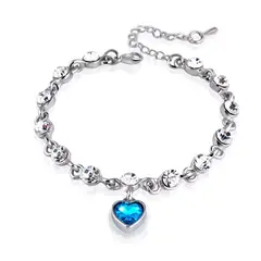 KUANGYE - Pulsera De Bañado en plata Piedra Azul Celeste Hermosa
