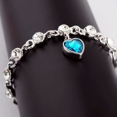 Imagen 2 del producto Pulsera De Bañado en plata Piedra Azul Celeste Hermosa