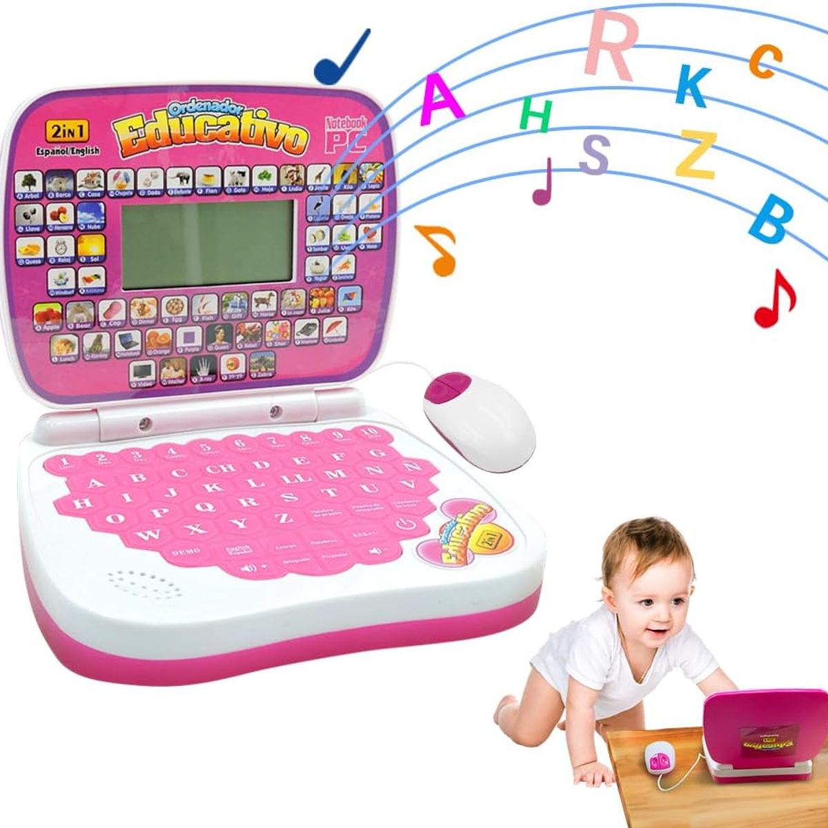 LUKOVEE - Computadora Didactica Infantil De Juguete Ingles Español 130