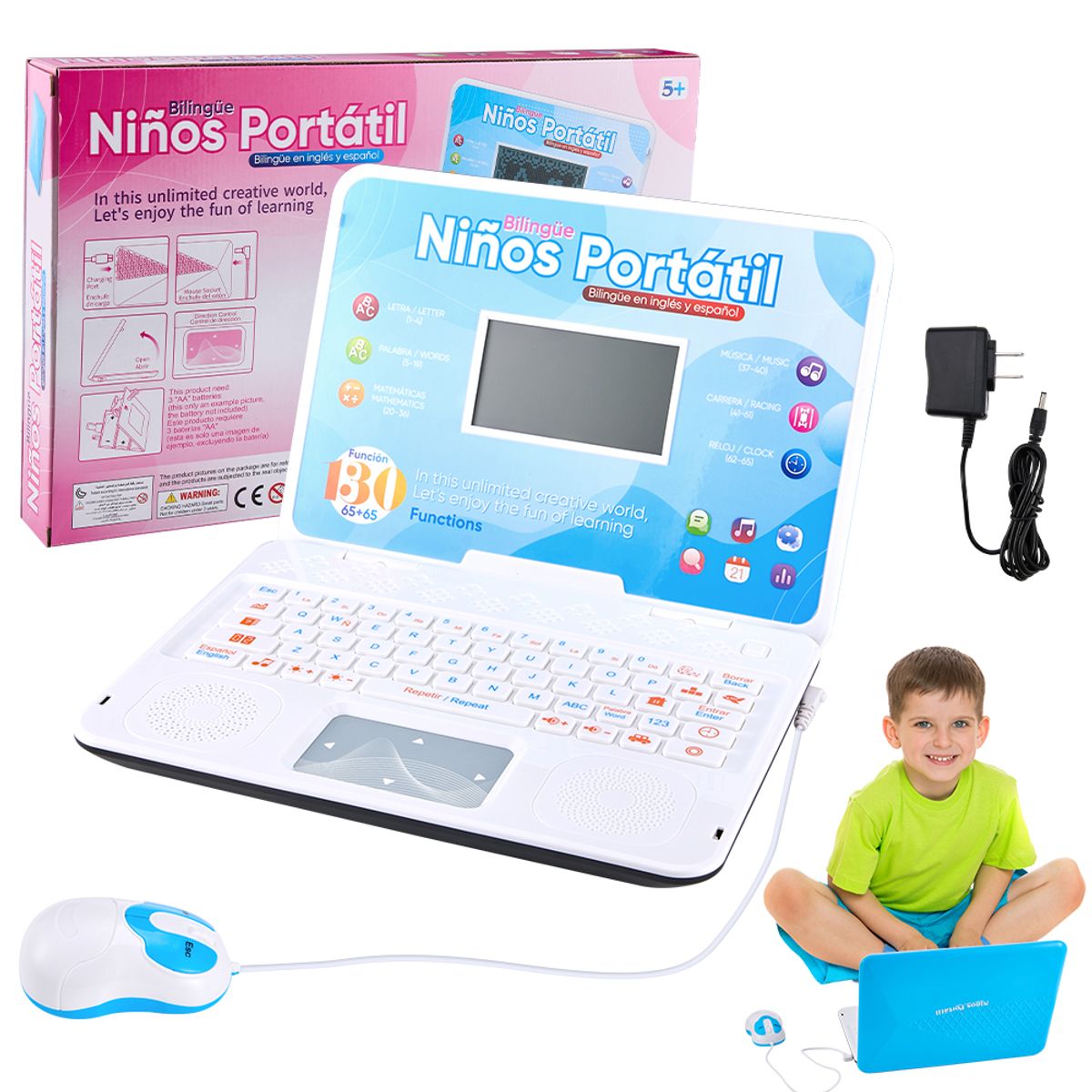 LUKOVEE - Computadora Didactica Infantil De Juguete Ingles Español 130