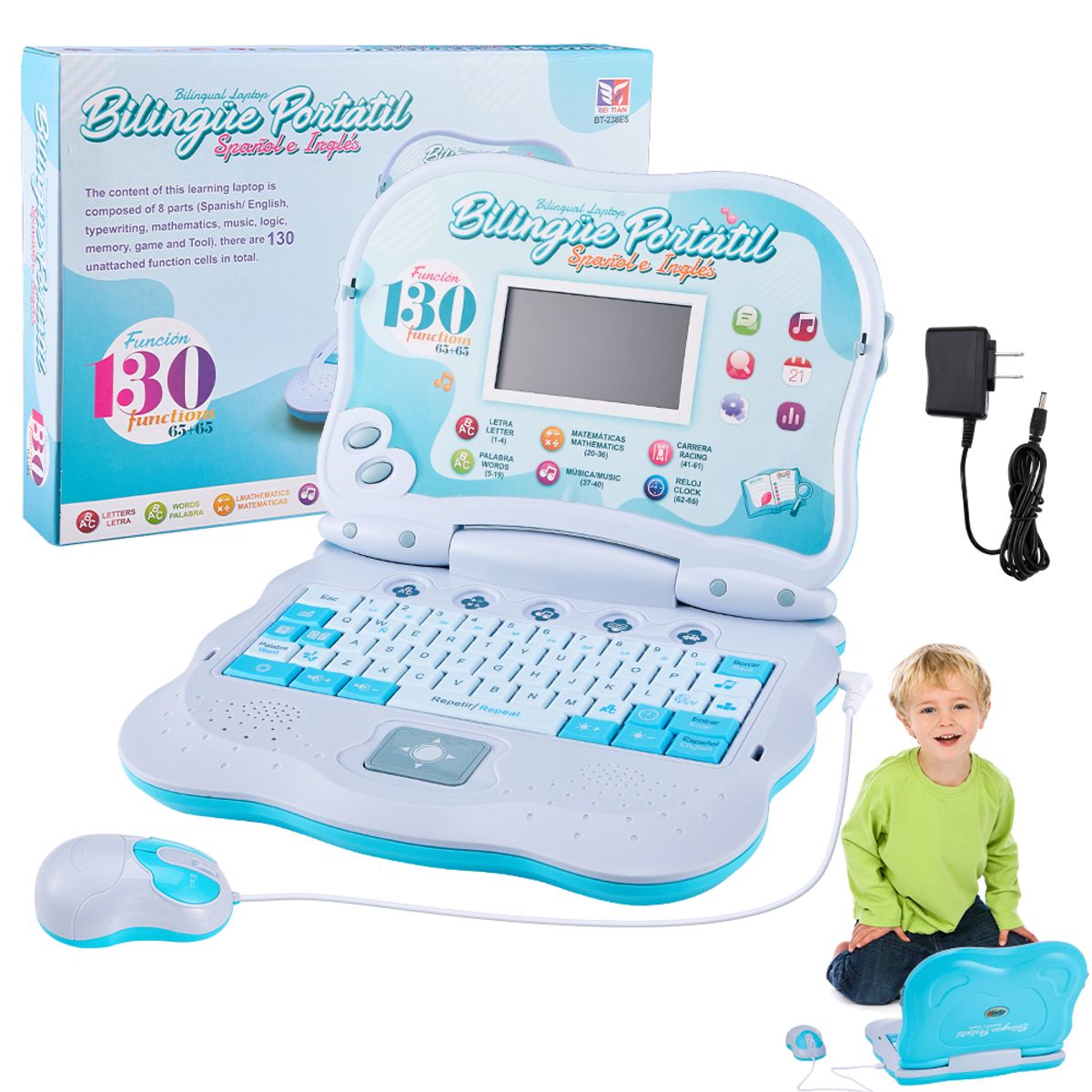 LUKOVEE - Computador Educativo Infantil Inglés Y Español 130