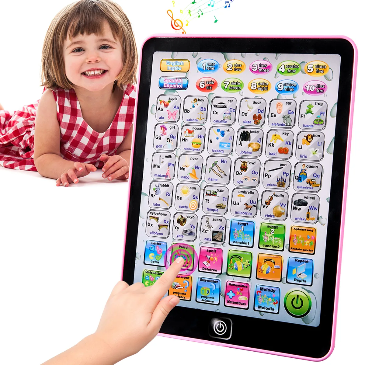 LUKOVEE - Tablet Computadora de Juguete Niños con Pantalla LED