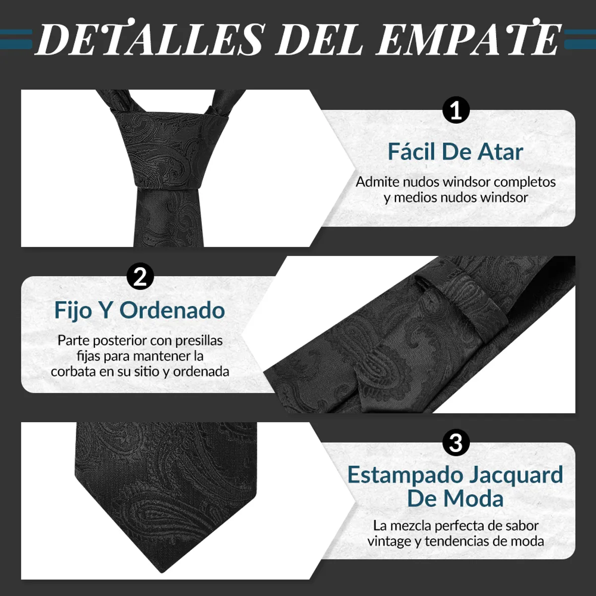 LUKOVEE - Corbatas de Satén para Hombre 8CM Corbatas con Gemelos y Caja