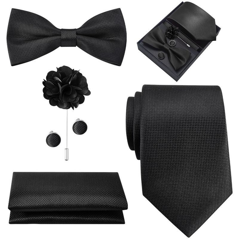 LUKOVEE - Set Corbata Hombre con Pañuelo Colleras Modelos Multitono En Caja