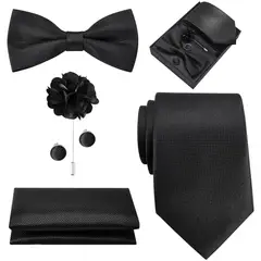 LUKOVEE - Set Corbata Hombre con Pañuelo Colleras Modelos Multitono En Caja