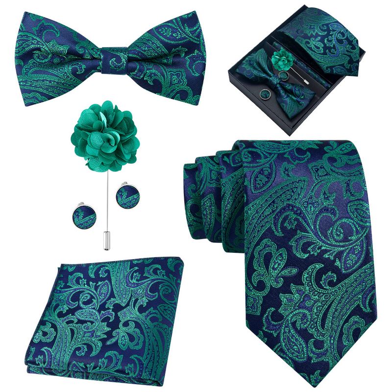 LUKOVEE - Set Corbata Hombre con Pañuelo Colleras Modelos Multitono En Caja