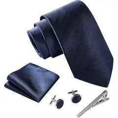LUKOVEE - Set Corbata Hombre con Pañuelo Colleras Modelos Multitono En Caja