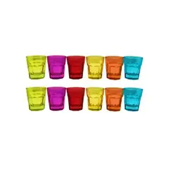 GENERICO - Vaso Shot Vidrio Colores Set 6 Unidades 48ml