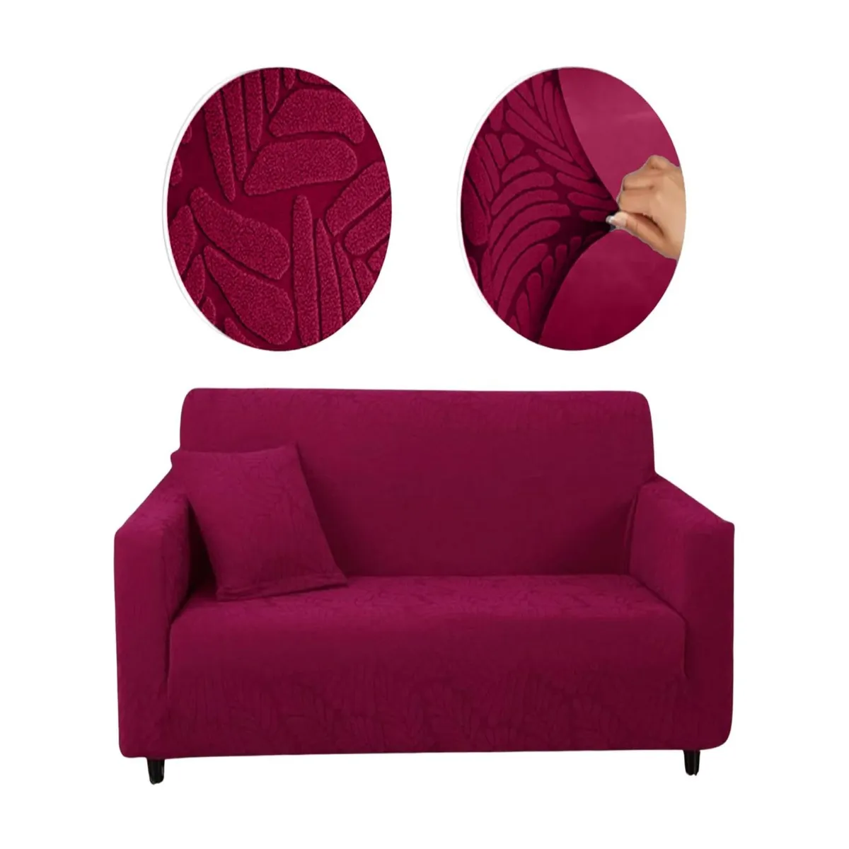 GENERICO - Juego Fundas Sofá Texturizadas 3+1+1 Antideslizantes j06