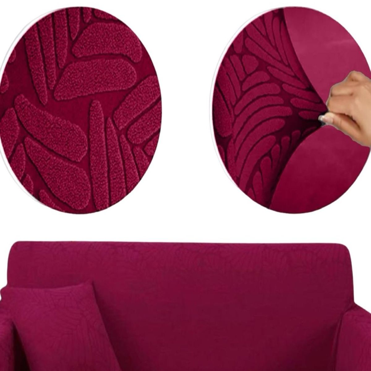 GENERICO - Juego Fundas Sofá Texturizadas 3+1+1 Antideslizantes j06