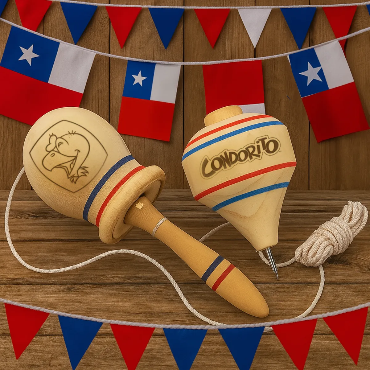 CONDORITO - Juguete Emboque + Trompo - Condorito