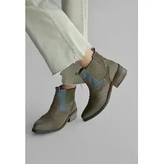 GIANI DAFIRENZE - Botin Mujer De Cuero Frida Café Gris C2