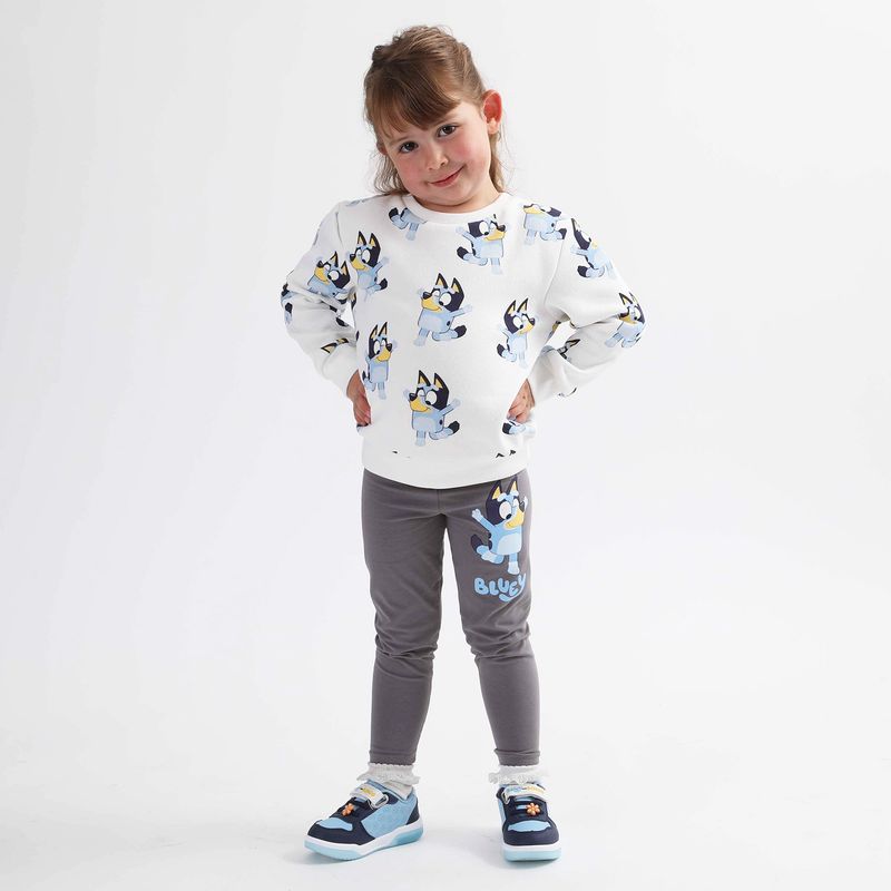 BLUEY - Conjunto Niña Full Print Blanco Bluey