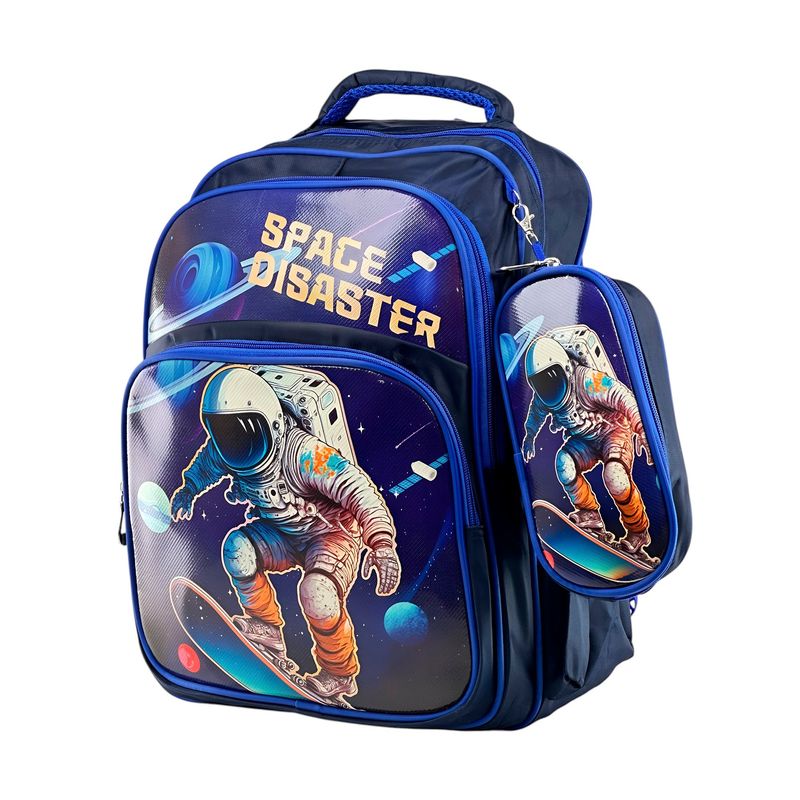 GENERICO - Mochila Bolso Space Disaster Niño + Cartuchera Mochilas