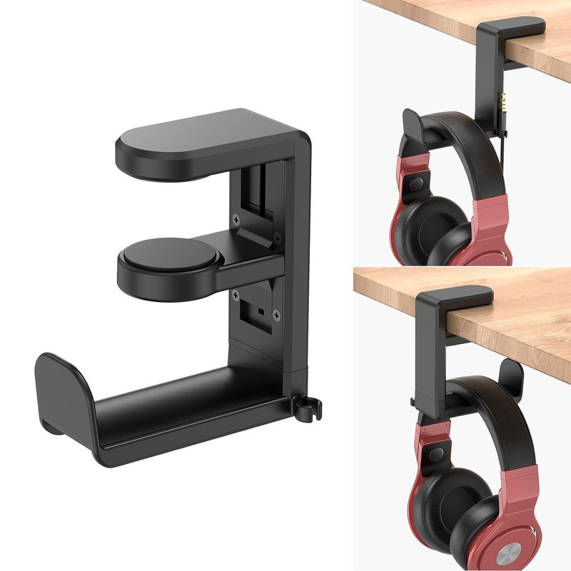 GENERICO - Soporte de gancho giratorio 360° para auriculares con clip universal