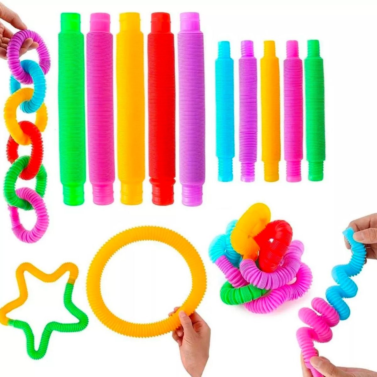 GENERICO - 6 Pop It Tube - Pop It Tubo 6 Piezas Colores Surtidos