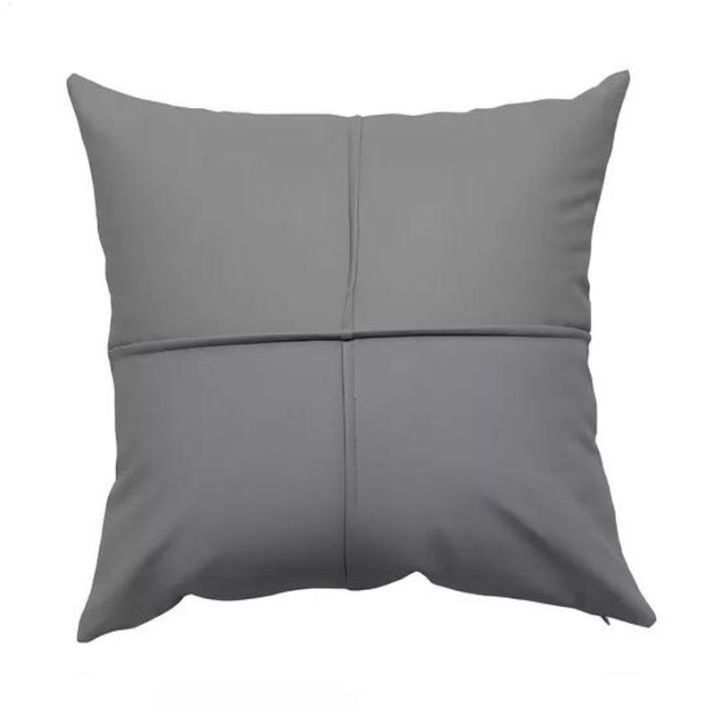 GENERICO - Pack 6 fundas de cojines almohada eco-cuero impermeable 43 cm gris