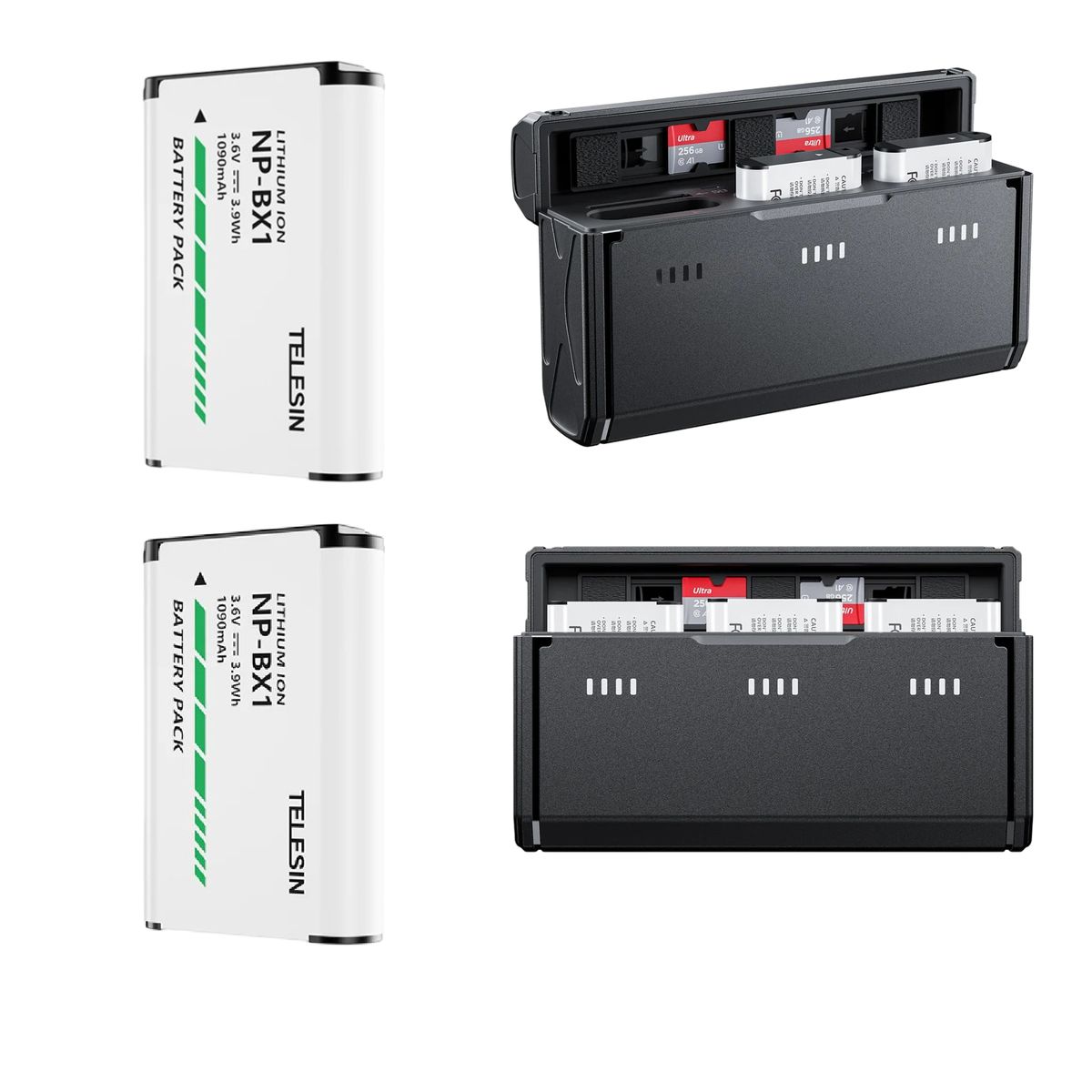 TELESIN - Cargador + 2 baterías NP-BX1 para Camaras Sony - Telesin