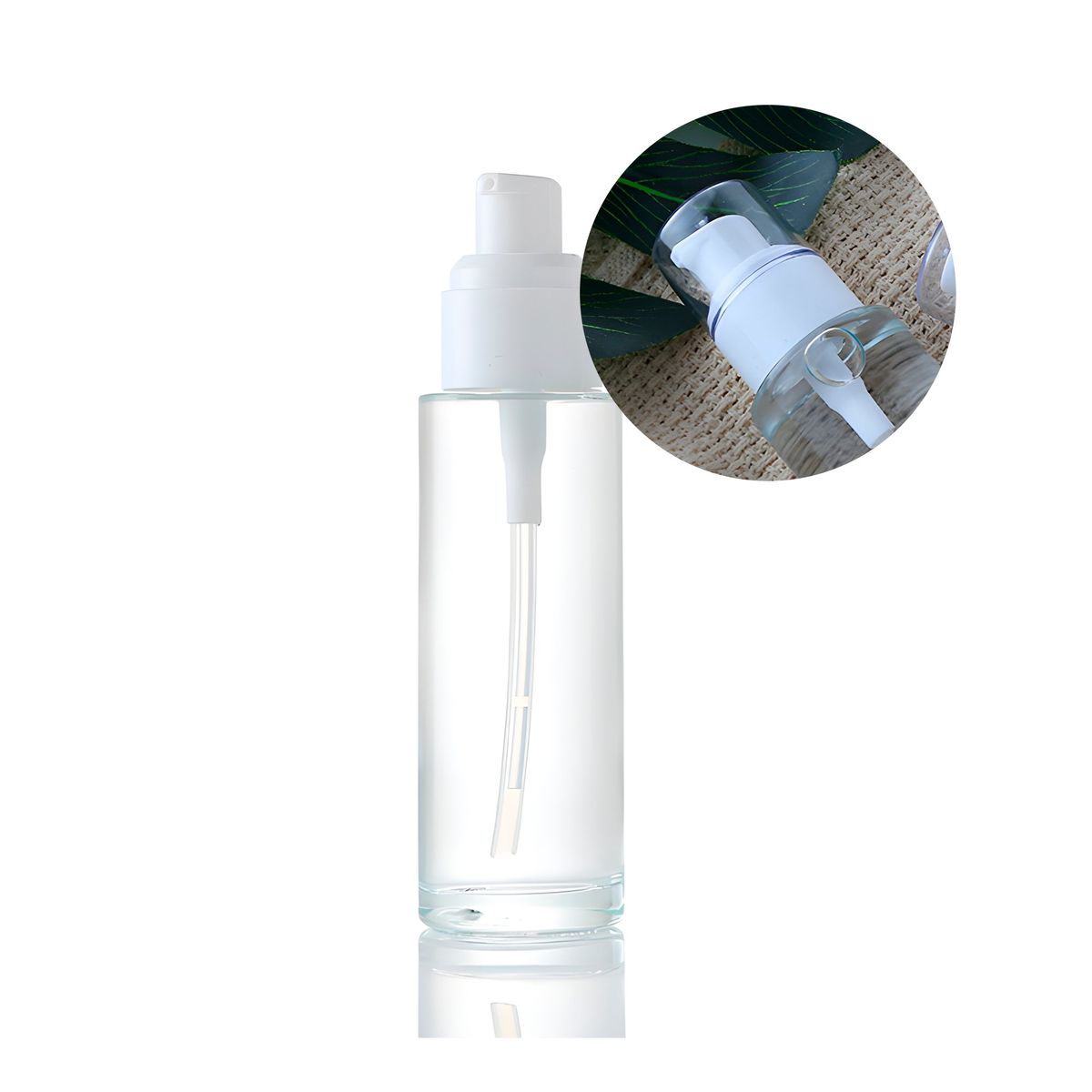 GENERICO - Set 24 Frasco Blanco Vidrio Bomba Loción 50ml