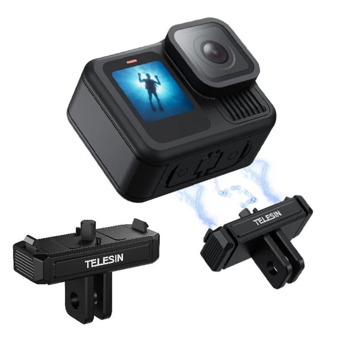 TELESIN - Adaptador Magnético 2 Garras Para GoPro Hero 13 - Telesin