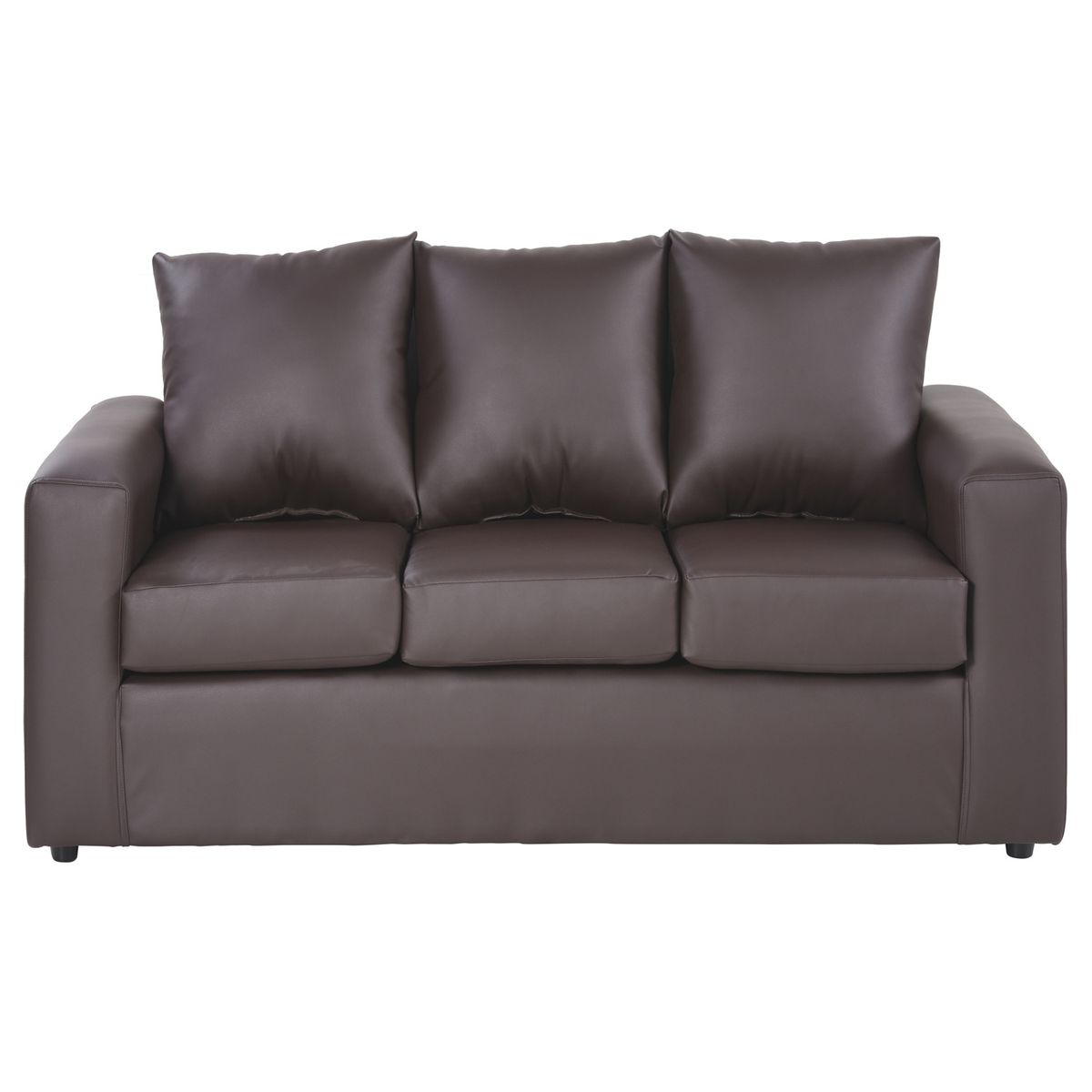 BODEVIR - Sofa Kendy 3C+2 Pouf PU 30 Chocolate