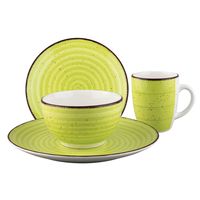 Juego de Vajilla Ceramica 16 Piezas verde