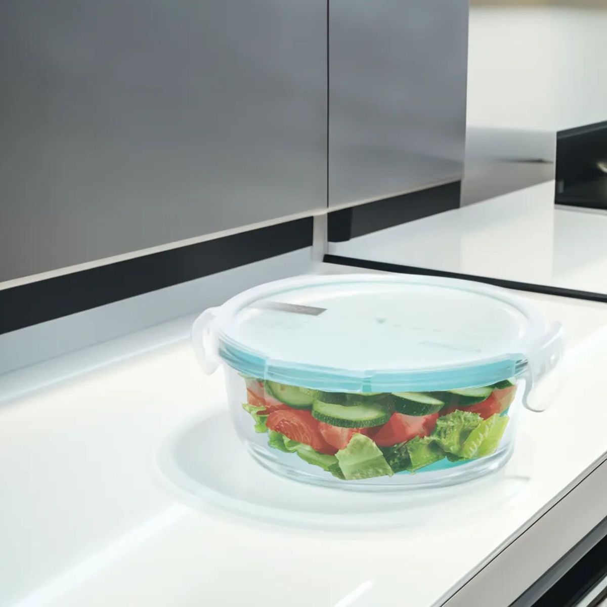 ALLEGRA - Pack 3 Contenedores Hermetico Vidrio Redondo 720mL Allegra