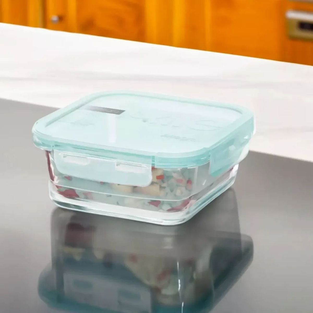 ALLEGRA - Pack 3 Contenedores Hermetico Vidrio Cuadrado 380mL Allegra