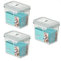 GLASSLOCK - Pack 3 Contenedores Vidrio Hermetico Rect Alto 990mL