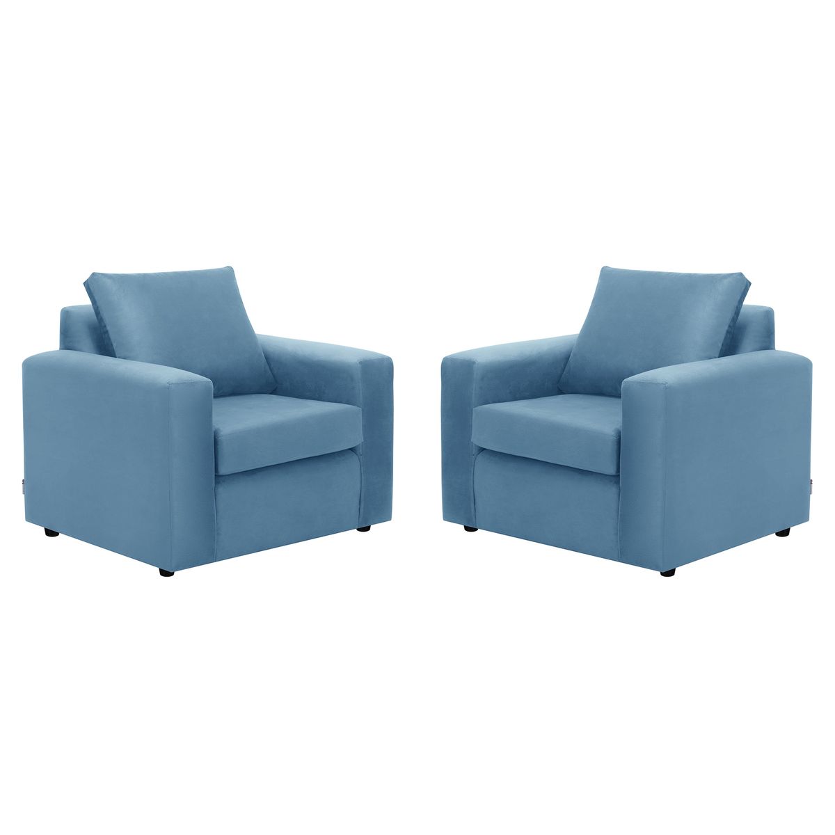 BODEVIR - Set Sofa Kendy 1C Felpa 30 Azul Petroleo