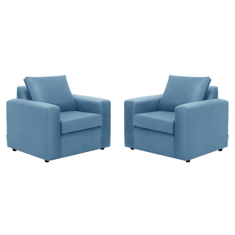 BODEVIR - Set Sofa Kendy 1C Felpa 30 Azul Petroleo
