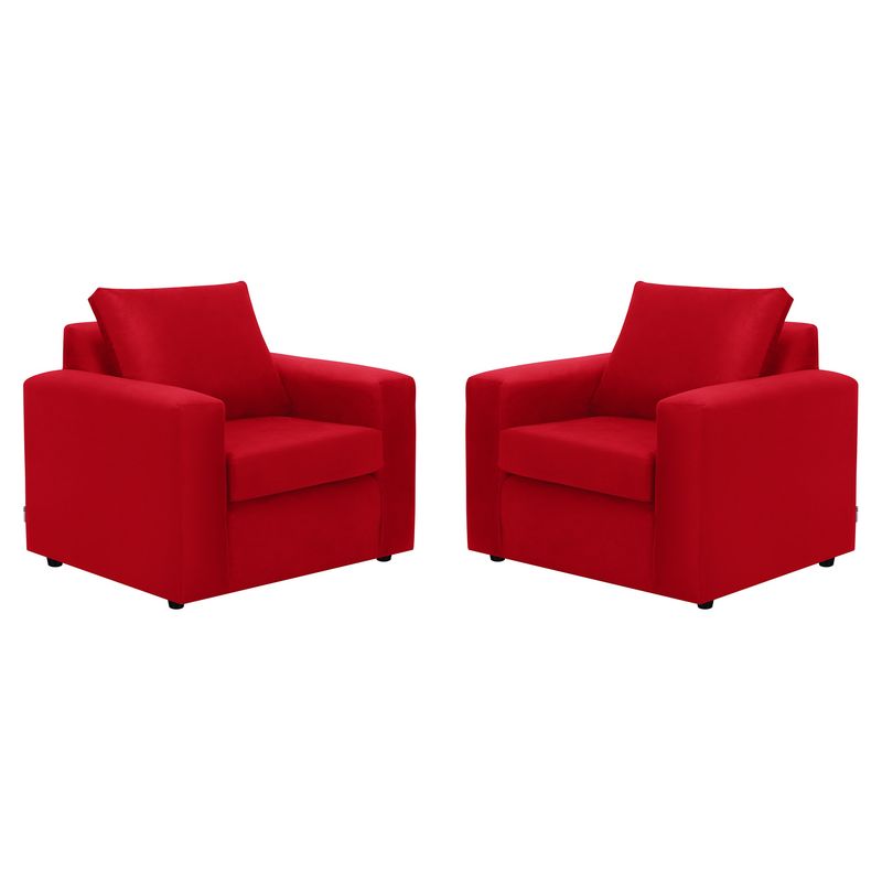BODEVIR - Set Sofa Kendy 1C Felpa 30 Rojo