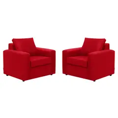 BODEVIR - Set Sofa Kendy 1C Felpa 30 Rojo