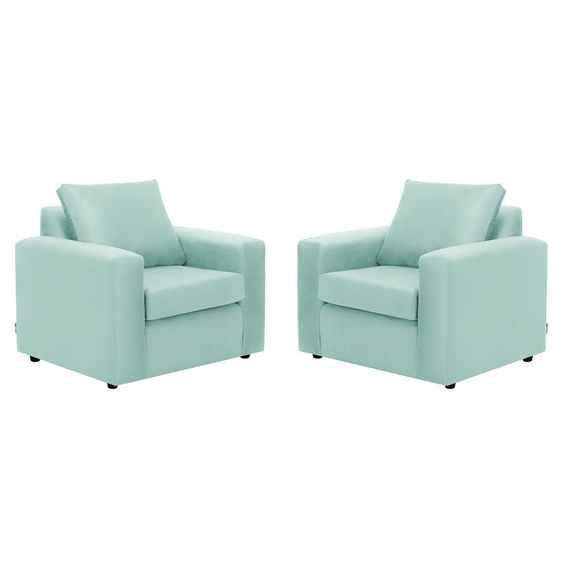 BODEVIR - Set Sofa Kendy 1C Felpa 30 Verde Agua