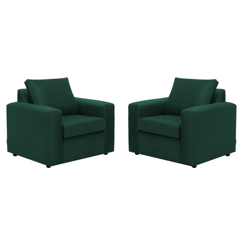BODEVIR - Set Sofa Kendy 1C Felpa 30 Verde Botella